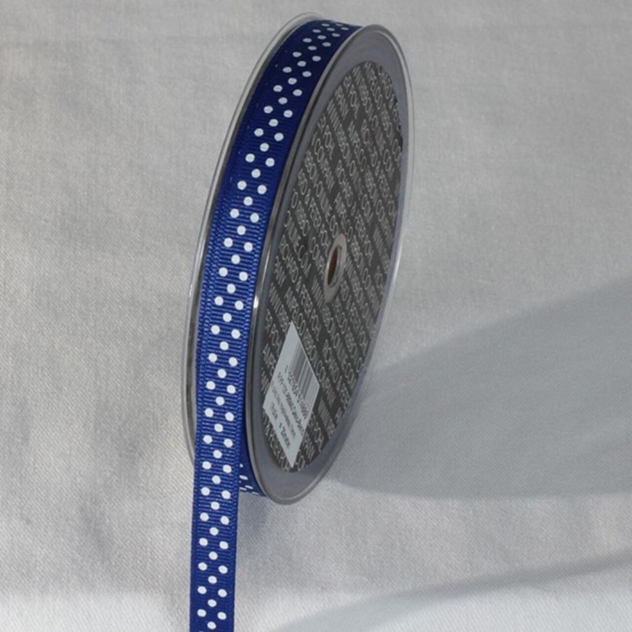 The Ribbon People Blue and White Polka Dots Patterned Grosgrain Ribbon 0.3" x 22 Yards